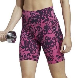 adidas Optime Stash Pocket Pink/Black Floral Training Bike Shorts NWT Sz XS